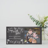 Chalkboard Palm Treeビーチ結婚式写真ありがとう サンキューカード (スタンド正面)