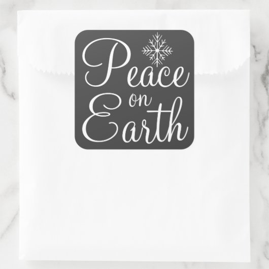 Chalkboard Peace on Earthスタンプ スクエアシール (バッグ)