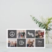 Chalkboard Peace Out 2024 Blocks 4 Photo Collage シーズンカード (スタンド正面)