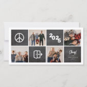 Chalkboard Peace Out 2024 Blocks 4 Photo Collage シーズンカード (正面)
