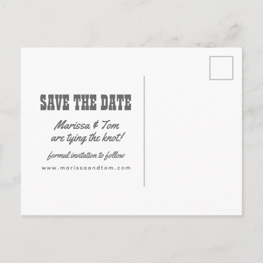 Chalkboard Photo日付はがきを保存する 案内ポストカード (裏面)