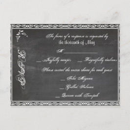 Chalkboard Posh RSVPポストカード インビテーションポストカード