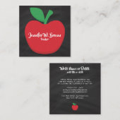 Chalkboard Red Apple先生学校の学生名簿 スクエア名刺 (正面/裏面)