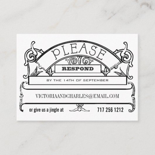 Chalkboard Responseの電子メールまたは電話カード エンクロージャーカード (正面)