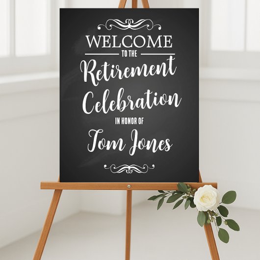 Chalkboard Retirement Welcomeサインカスタム: ポスター