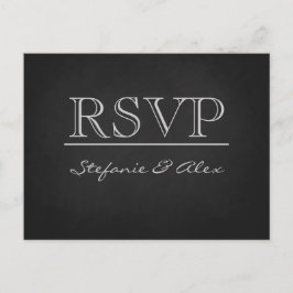 Chalkboard RSVPの結婚ポストカード インビテーションポストカード