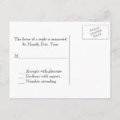 Chalkboard RSVPの結婚ポストカード インビテーションポストカード (裏面)
