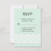 Chalkboard RSVP上のシェブロン（ミント） 出欠カード (裏面)