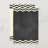Chalkboard RSVP上の黄色いシェブロン 出欠カード (正面/裏面)