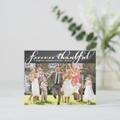 Chalkboard Script 結婚's Thank Youポストカード ポストカード (スタンド正面)