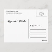 Chalkboard Script 結婚's Thank Youポストカード ポストカード (裏面)