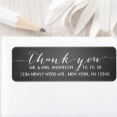 Chalkboard Script 結婚's Thank You ラベル