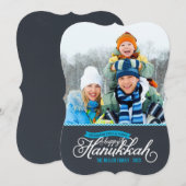 Chalkboard Script Hanukkahフォトカード シーズンカード (正面/裏面)
