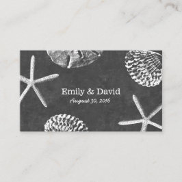 Chalkboard Seashellsビーチ結婚式Webサイト挿入 エンクロージャーカード