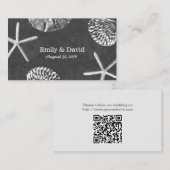 Chalkboard Seashellsビーチ結婚式Webサイト挿入 エンクロージャーカード (正面/裏面)