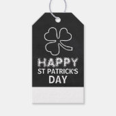 Chalkboard Shamrock, St Patrick's Dayパーティー ギフトタグ (正面)