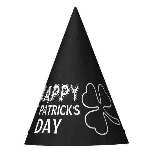 Chalkboard Shamrock, St Patrick's Dayパーティー パーティーハット (正面)