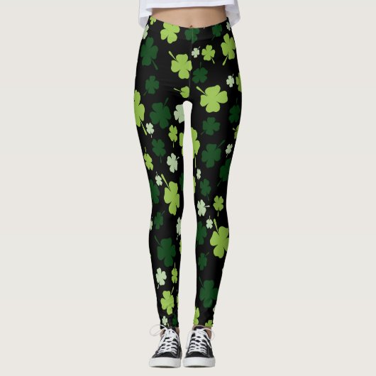 Chalkboard Shamrock St. Patrick's Dayレギンス レギンス (正面)