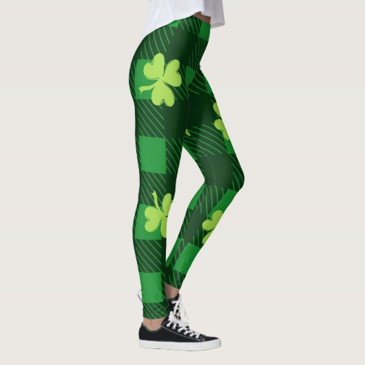Chalkboard Shamrock St. Patrick's Dayレギンス レギンス (右)