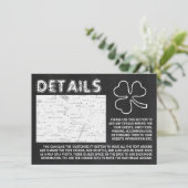 Chalkboard Shamrock, St Patrick's Day詳細カード 招待状 (スタンド正面)