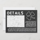 Chalkboard Shamrock, St Patrick's Day詳細カード 招待状 (正面)