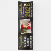 Chalkboard Sketch 2025おめでとう写真卒業 横断幕 (縦)