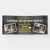 Chalkboard Sketch 2025 2枚の写真卒業パーティー 横断幕 (横)