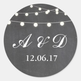 Chalkboard String Lights素朴ステッカーラベル ラウンドシール