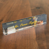 Chalkboard-Style Teacher Desk Nameplate デスクネームプレート (側面)