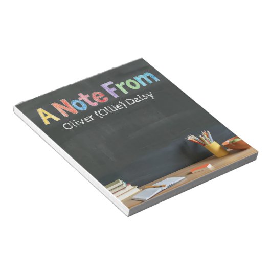 Chalkboard-Style Teacher Post-it Notes ノートパッド (アングル)