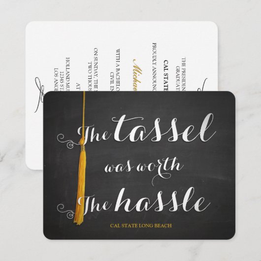 Chalkboard & Tassel 2019年卒業 案内状 (正面/裏面)