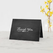 Chalkboard Thank Youスクリプト カード (黄色い花)