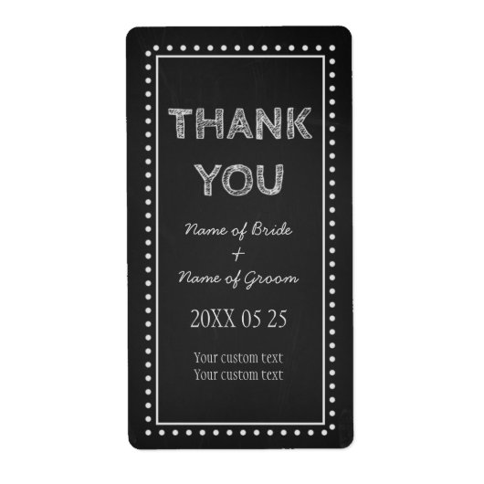 Chalkboard Thank You結婚式の引き出物ラベル ラベル (正面)