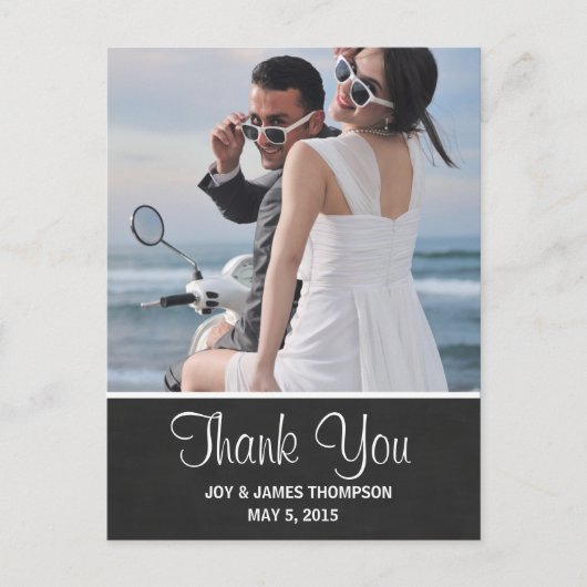 Chalkboard Thank You'結婚's Postcard ポストカード (正面)