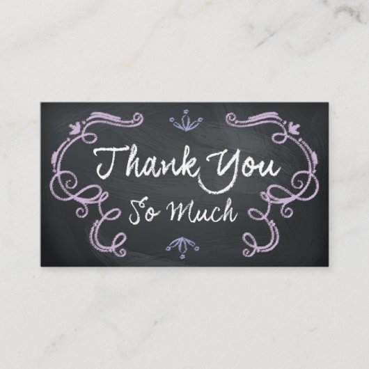 Chalkboard Thank You Business Cards コーリングカード (正面)