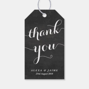Chalkboard Thank You Cute モダン Writechnology ギフトタグ