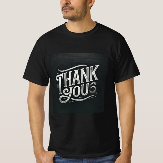 Chalkboard Thank You Mens T-shirt Tシャツ (正面)