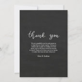 Chalkboard Thank You Script Wedding Couple Photo (裏面)