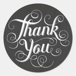 Chalkboard Thank You Sticker ラウンドシール