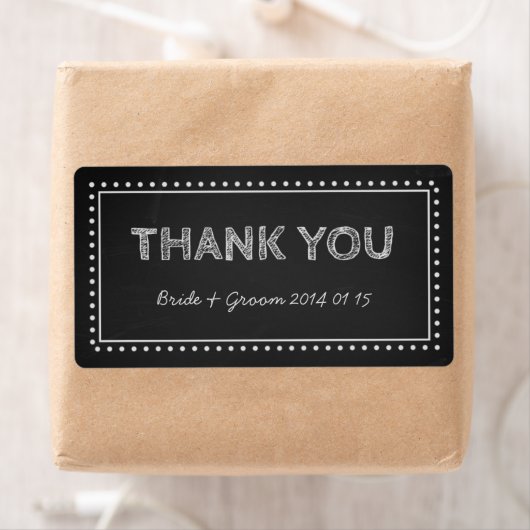 Chalkboard Thank You Wedding Labels ラベル (インサイチュ)