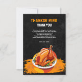 Chalkboard Thanksgiving Roasted Turkey Baby Shower サンキューカード (正面)