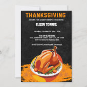 Chalkboard Thanksgiving Roasted Turkey Baby Shower 招待状 (正面)