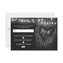 Chalkboard treeエレガントな結婚式RSVPカード