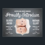 Chalkboard Twinsの誕生のお知らせ 案内状<br><div class="desc">一つじゃなくて二つの奇跡だ！berryberrysweet.com祝のおもしろいとモダンお知らせで。当店またはリクエストに応じて提供されるマッチング項目。質問は？</div>