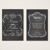 Chalkboard Typographic Leaf Swirl素朴結婚's (正面&裏面)
