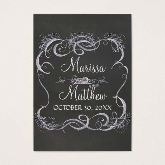 Chalkboard Typographic Leaf Swirl素朴結婚's (正面)