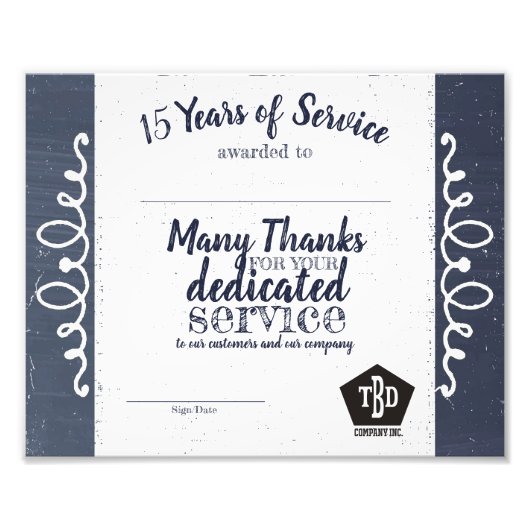 Chalkboard universal employee anniversary award フォトプリント (正面)
