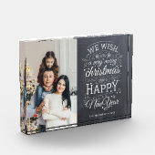 Chalkboard We Wish Merry Christmas Photo Holiday フォトブロック (左)