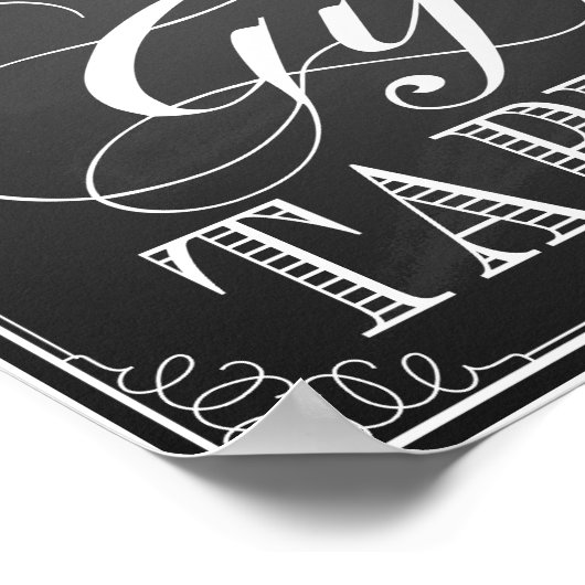 Chalkboard  wedding Cards and gift table print ポスター (角)