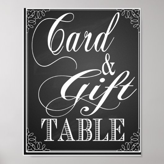 Chalkboard  wedding Cards and gift table print ポスター (正面)